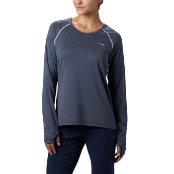 Columbia PFG Tamiami Heather Knit Long Sleeve, Sudaderas Azul Marino Blancos Para Mujer | 865149-VKU